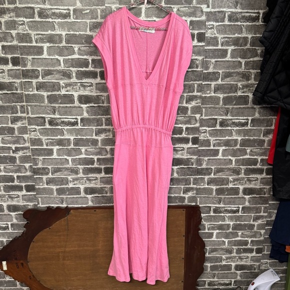 FP BEACH Free People Marlo Midi Dress Pockets Rose Bloom pink - Picture 2 of 13